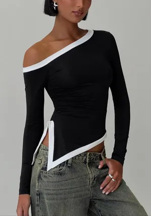 Long Sleeve Off The Shoulder Princess Polly Top thumbnail 1