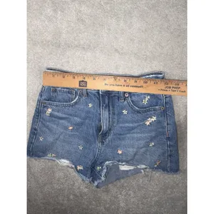 american eagle mom short‎ embroidered flower design 00 Cut Off thumbnail 7