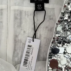 NWT Nasty Gal Plus Size Silver Sequin Split Mini Skirt Size 14 thumbnail 6
