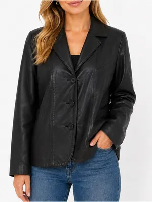 Vintage Wilsons Leather Maxima Ladies‎ Jacket 100% Leather Medium Black thumbnail 1