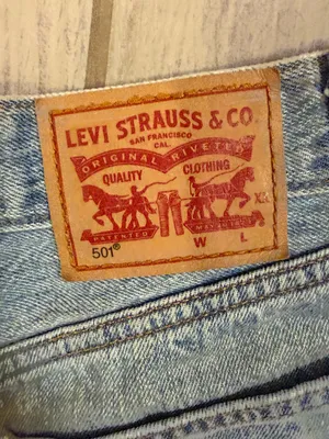 Levi's Light Blue Denim shorts with Leather Patch thumbnail 4