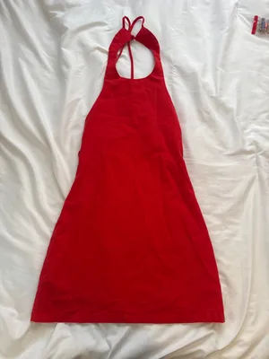 REVOLVE Red Halter Mini Dress with Tie-Back thumbnail 1