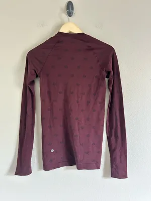 Lululemon Women Swiftly Tech Long Sleeve Shirt 2.0 Yogo Pop Cassis/Black Size 4 thumbnail 2