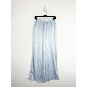 Urban Renewal Remnants Satin Puddle Pants Medium Baby Blue Stretch Wide Leg thumbnail 4