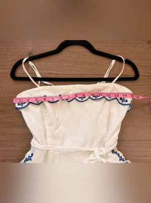 Carolina Constas Linen Embroidered Romper Small thumbnail 7
