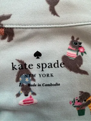 Kate Spade Large Scottie Dog Pajama Set Blue Short Sleeve Lounge Sleepwear NWT thumbnail 10