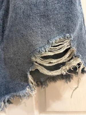 Sincerely Jules Distressed Light Blue Jean Shorts thumbnail 2