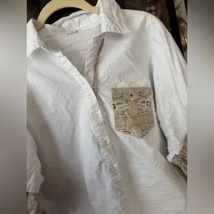 POL Bandana button down shirt top patchwork puff long sleeves western rodeo top thumbnail 8