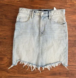 HUDSON Denim Jean Skirt Raw Hem Light Blue Boho Festival Concert Size 25 thumbnail 1