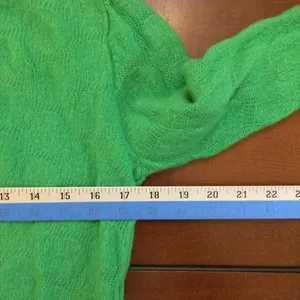 Sandro pointelle-knit sweater deep v neck green 0 thumbnail 2