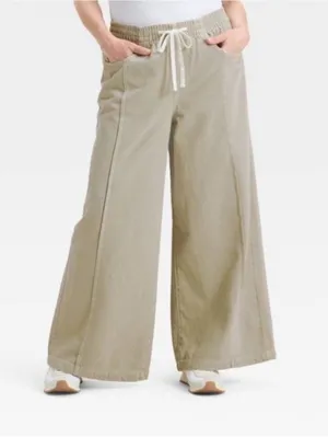 NWT 100% Cotton A New Day Sage Green Wide Leg Pants Size M thumbnail 1