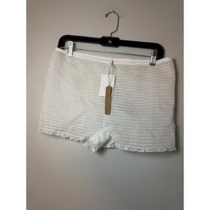Skims 100% Silk Smocked Shear Boy Shorts Underwear PJ Bottom Sz L NWT $48 thumbnail 2