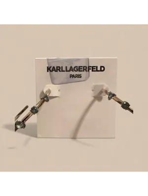 Karl Lagerfeld Elegant Gold-Tone Hoop Earrings with Crystals thumbnail 2