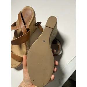 Style &‎ Co Wedge Sandals Womens 9M Brown Espadrille Ankle Strap Summer Boho thumbnail 5