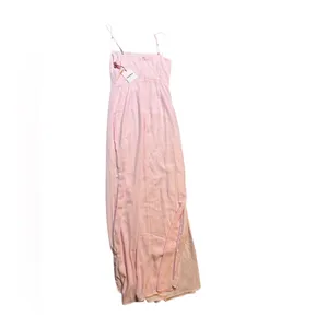 💗Superdown Light Pink Satin Maxi Dress S ✨ Spaghetti Strap Slit Bridesmaid Gown💗 thumbnail 5