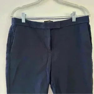 J Crew Womens Size 8 Dark Blue Casual Dress Pants Straight‎ Leg Stretch thumbnail 3