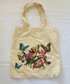 BUTTERFLIES Tote Bag Natural Canvas Tote Bag Reusable Shopping Bag thumbnail 1