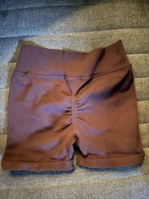 Shein Brown Ribbed Shorts thumbnail 2
