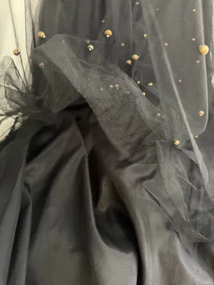 Peach Ladies Gold Beaded Tulle Midi Skirt thumbnail 3