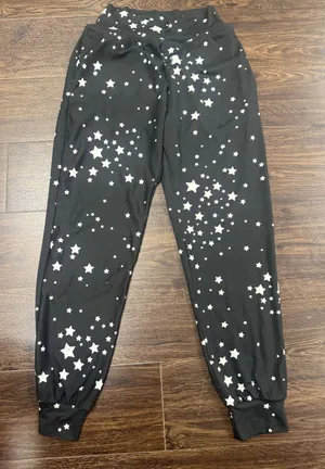 MASONgrey Black Stars Cloud‎ Jersey Joggers Loungewear Pants - Size XS thumbnail 1