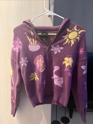 Boxlunch x Disney | Tangled Icons Zippered Women's Sweater thumbnail 3