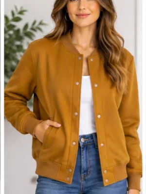 Macys Women's And Now This Casual Bomber Jacket - Caramel thumbnail 1