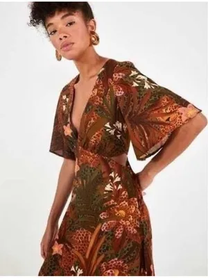 FARM Rio Jaguar Jungle Mini Dress Size S (15.5 PTP) thumbnail 1