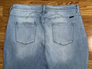 Kancan Bootcut Jeans Women’s Plus Size 22 Light Wash Distressed Raw Hem Slits thumbnail 11