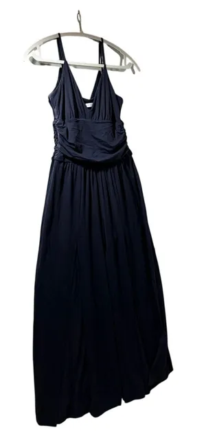 Susana Monaco Vista Navy Blue Wide Leg Jumpsuit M 8 10 EUC thumbnail 1