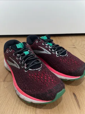 Brooks Ghost 11 Women's Running Sneakers Black & Pink with Teal Accents Size 8.5 thumbnail 5