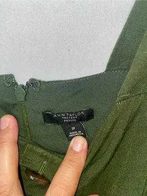 Ann Taylor Olive Green Button-Front Kids One-Piece Bodysuit thumbnail 3