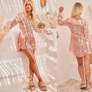Free People Coquette Odette Fairycore Floral Printed Bell Sleeve Tunic medium thumbnail 3