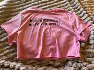 Pink Graphic Tee "hating me won't make you pretty" thumbnail 1