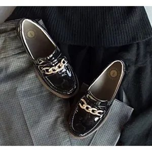 Revitalign Laural Black Patent Loafers Gold Chain Sz 10 thumbnail 12