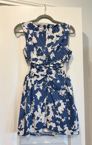 Abercrombie Blue Floral Ruched Dress thumbnail 4