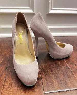 Yves Saint Laurent Platform Pump Grey Suede thumbnail 1