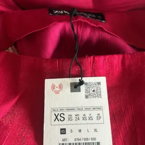 NWT ZARA Satin Effect Shiny Wide Leg Fuchsia Pant Bloggers Fave XS thumbnail 8