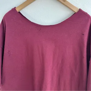 Burgundy Puma Off the Shoulder T-shirt thumbnail 6