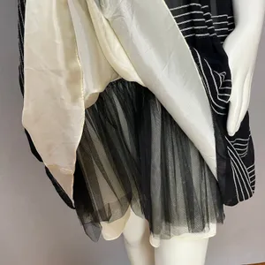 Anthropologie Hitherto Silk Dress Stripes Retro Sleeveless Fit‎ and Flare Black thumbnail 13