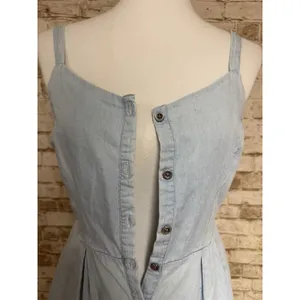 Old Navy Size S Denim Chambray Fit & Flare ‎ Mini Sun Dress Blue thumbnail 5