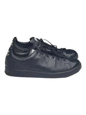 adidas ★ Stan Smith Low Profile Sneaker Tennis Shoes ★ Black Vegan Leather ★ 7M thumbnail 2