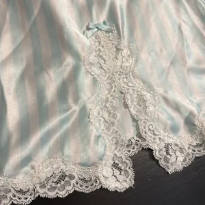 Victoria's Secret Light Blue and White‎ Striped Chemise / teddy thumbnail 2