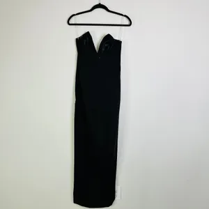 NEW Meshki NATASHA Pointed Corset Maxi Dress Size Large Black Slit Cocktail Gown thumbnail 7
