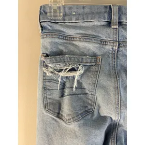 American Eagle Curvy Mom Jeans Light Wash Distressed‎ High Rise Blue Denim 26x26 thumbnail 12