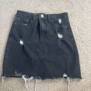Black distressed grunge skirt thumbnail 1