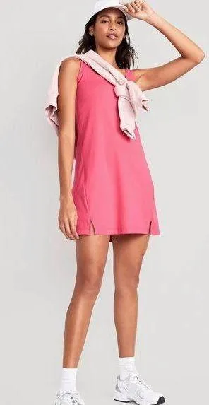 Old Navy PowerSoft Shelf-Bra Support Athletic Work Out Dress Hot Pink XS NWT thumbnail 1