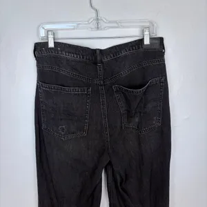 American Eagle Skater Jean Black‎ Distressed Baggy Wide Leg Grunge Size 8 Short thumbnail 7