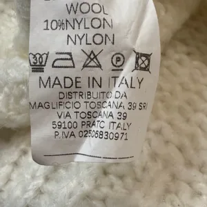 Made in Italy- Vintage Cream Knit Boxy Sweater Shoelace Shoulder Detail Size S/M thumbnail 8