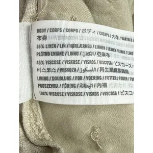Abercrombie & Fitch Beige Linen Crinkle Ruched Ruffle Pencil Mini Skirt Size M thumbnail 5