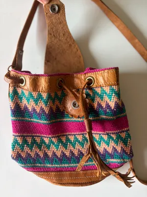Western Boho Pattern Aztec Handmade Leather Shoulder Satchel Crossbody Bag Purse thumbnail 6